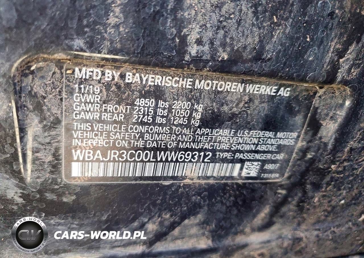 2020 BMW 530I VIN:WBAJR3C00LWW69312 - 12