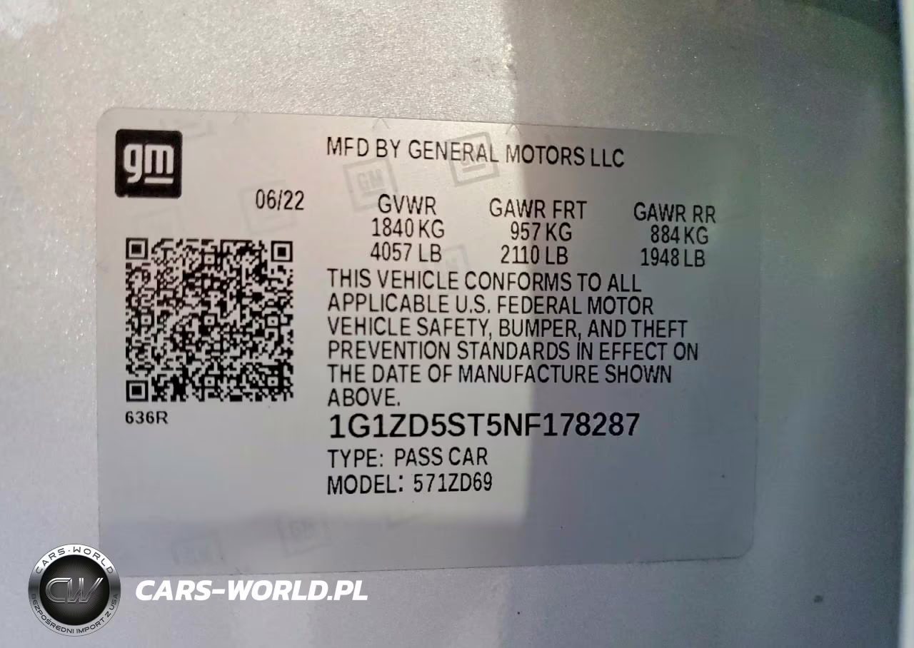 2022 Chevrolet Malibu Lt VIN:1G1ZD5ST5NF178287 - 12