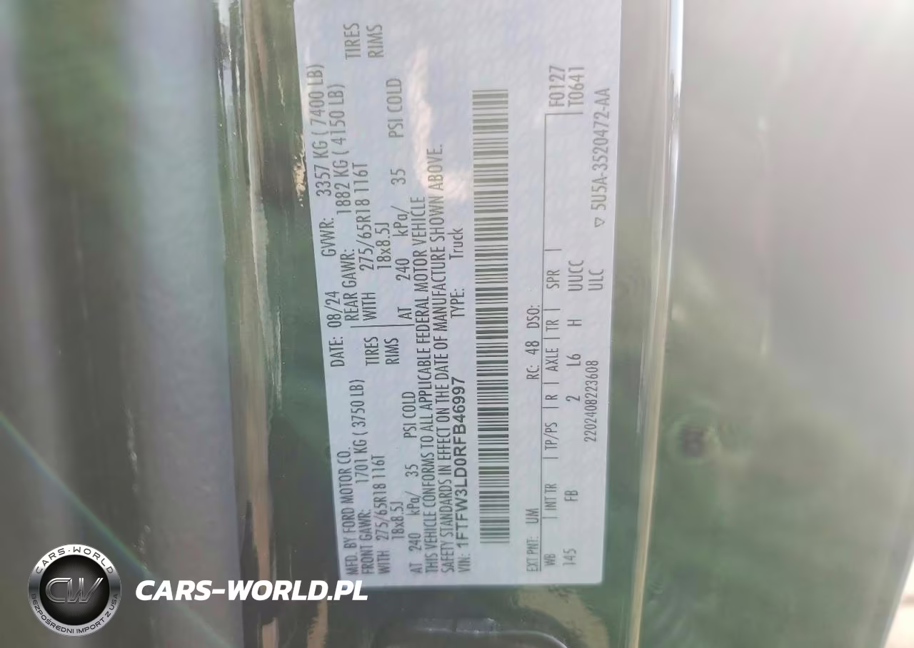 2024 Ford F150 Xlt VIN:1FTFW3LD0RFB46997 - 12