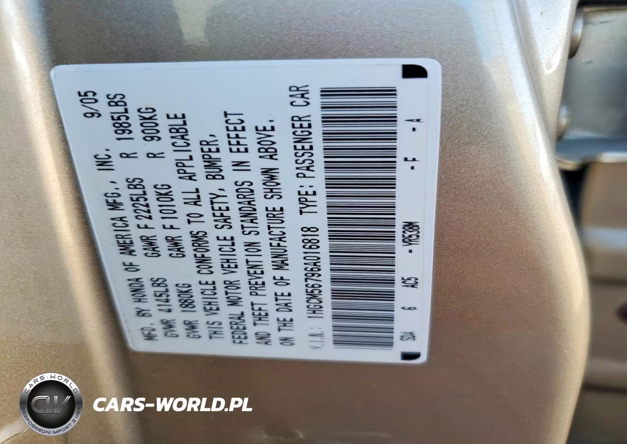 2006 Honda Accord Ex VIN:1HGCM56796A016818 - 12