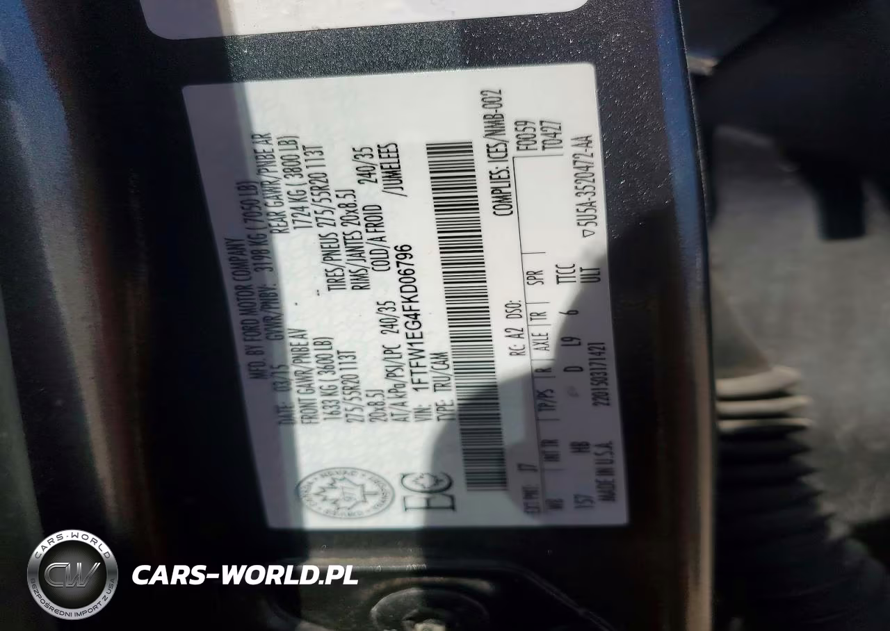 2015 Ford F150 Supercrew VIN:1FTFW1EG4FKD06796 - 12