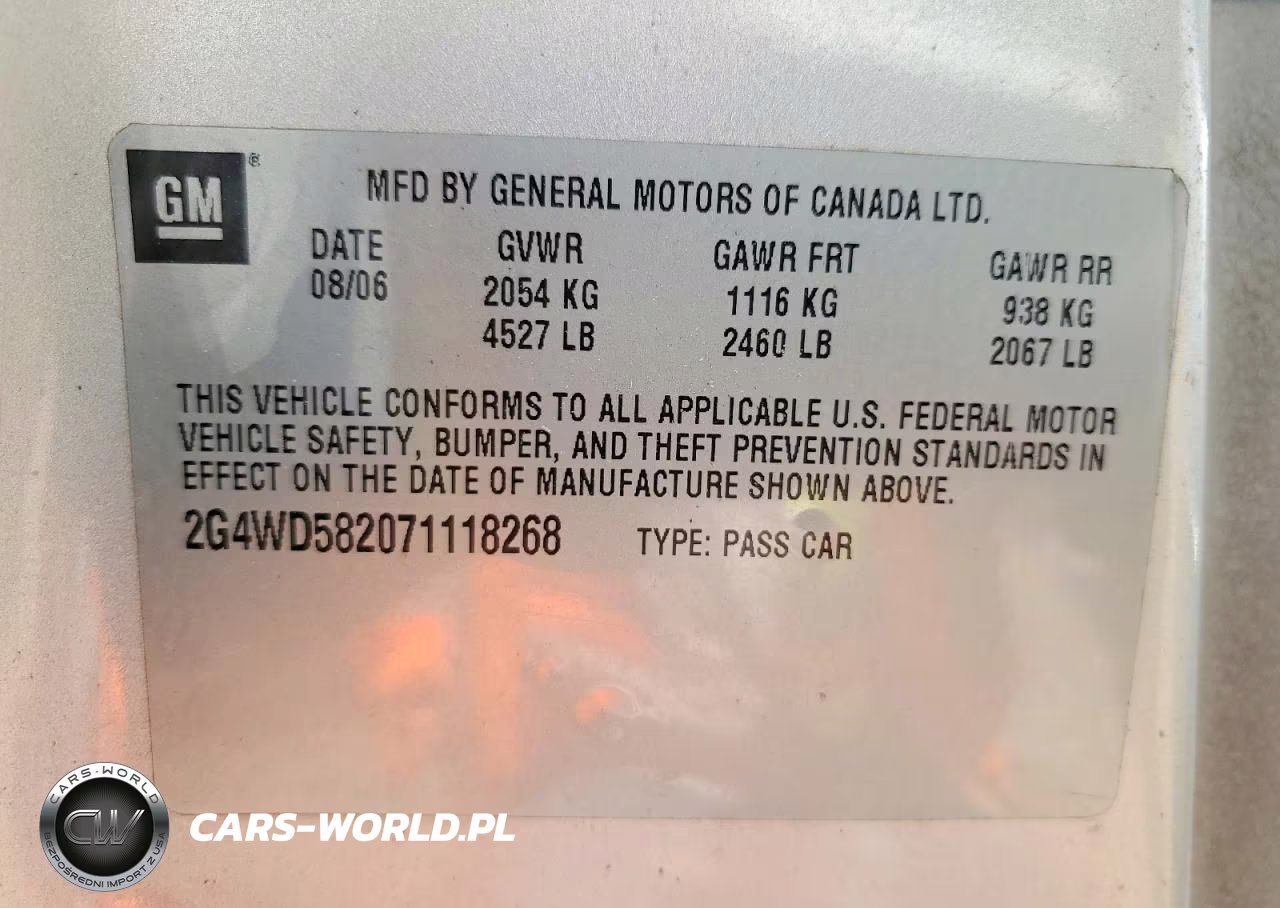 2007 Buick Lacrosse Cxl VIN:2G4WD582071118268 - 12