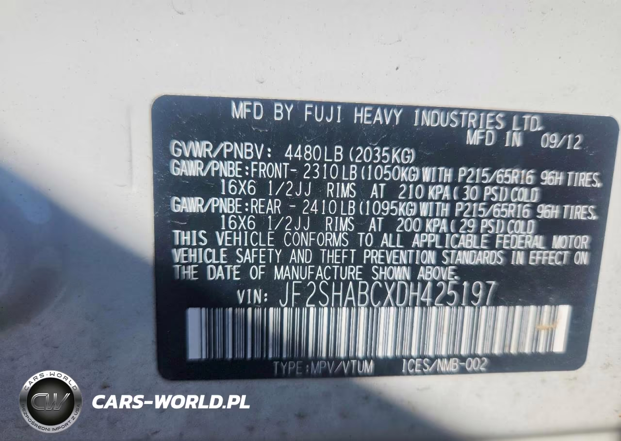 2013 Subaru Forester 2.5X VIN:JF2SHABCXDH425197 - 12