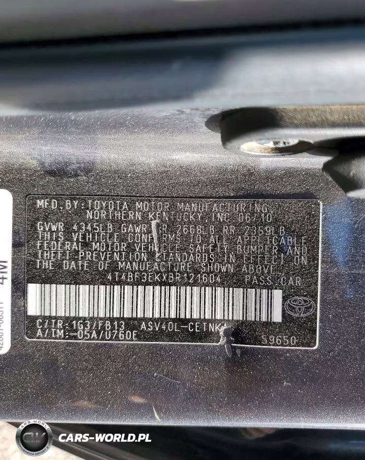 2011 Toyota Camry Base VIN:4T4BF3EKXBR121604 - 12