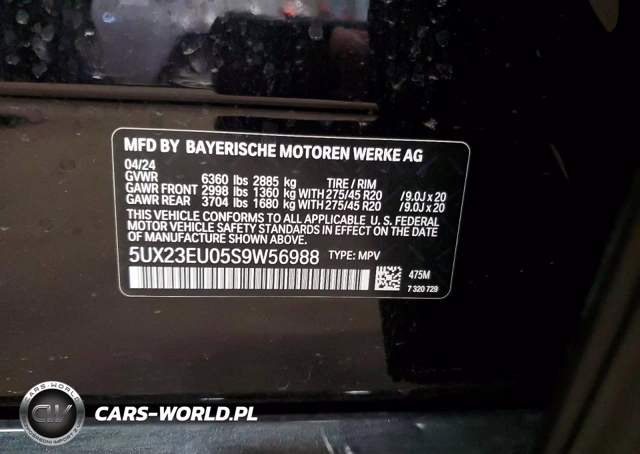2025 BMW X5 xDrive40I VIN:5UX23EU05S9W56988 - 13