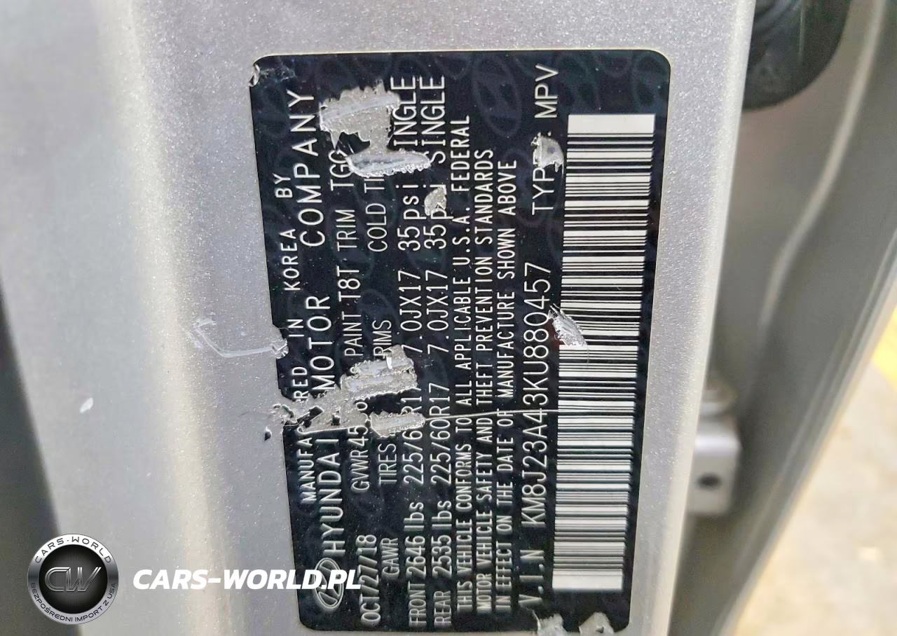 2019 Hyundai Tucson Se VIN:KM8J23A43KU880457 - 13