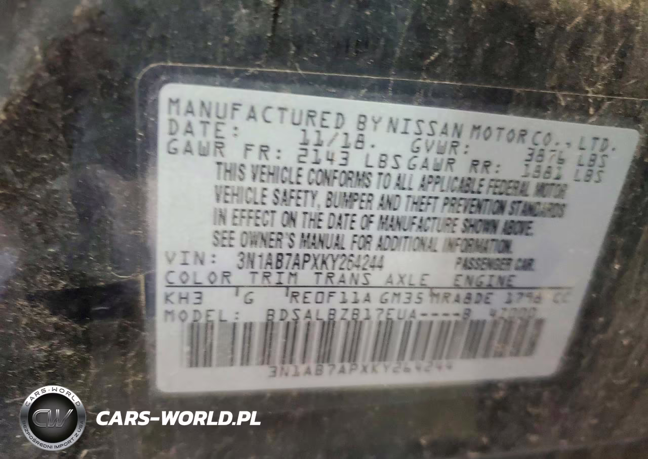 2019 Nissan Sentra S VIN:3N1AB7APXKY264244 - 12