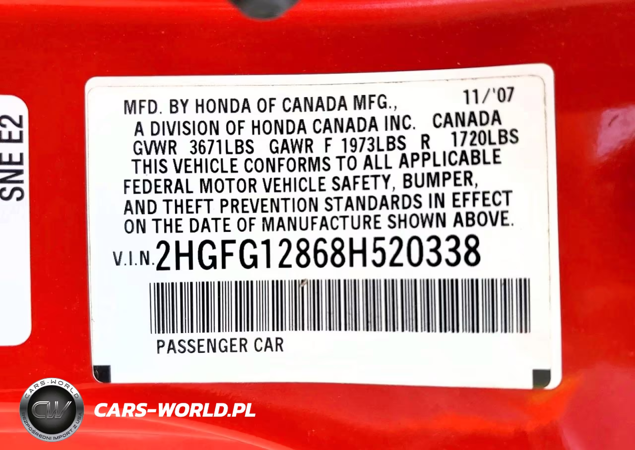 2008 Honda Civic Ex VIN:2HGFG12868H520338 - 12