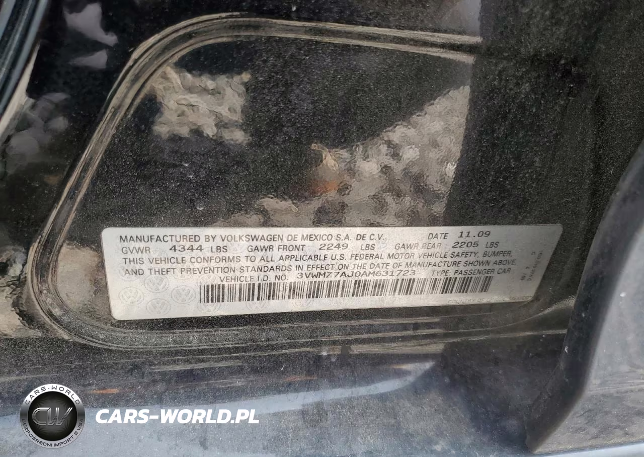 2010 Volkswagen Jetta S VIN:3VWMZ7AJ0AM631723 - 12