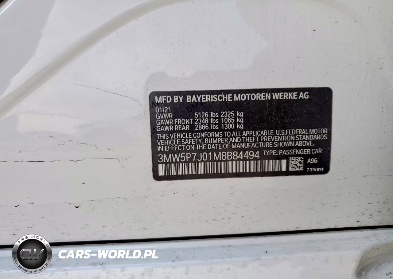 2021 BMW 330E VIN:3MW5P7J01M8B84494 - 12