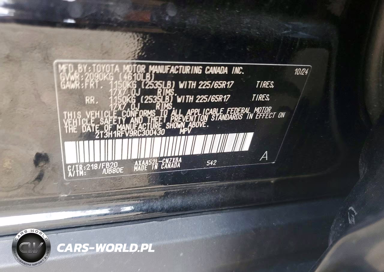 2024 Toyota Rav4 Le VIN:2T3H1RFV9RC300430 - 12