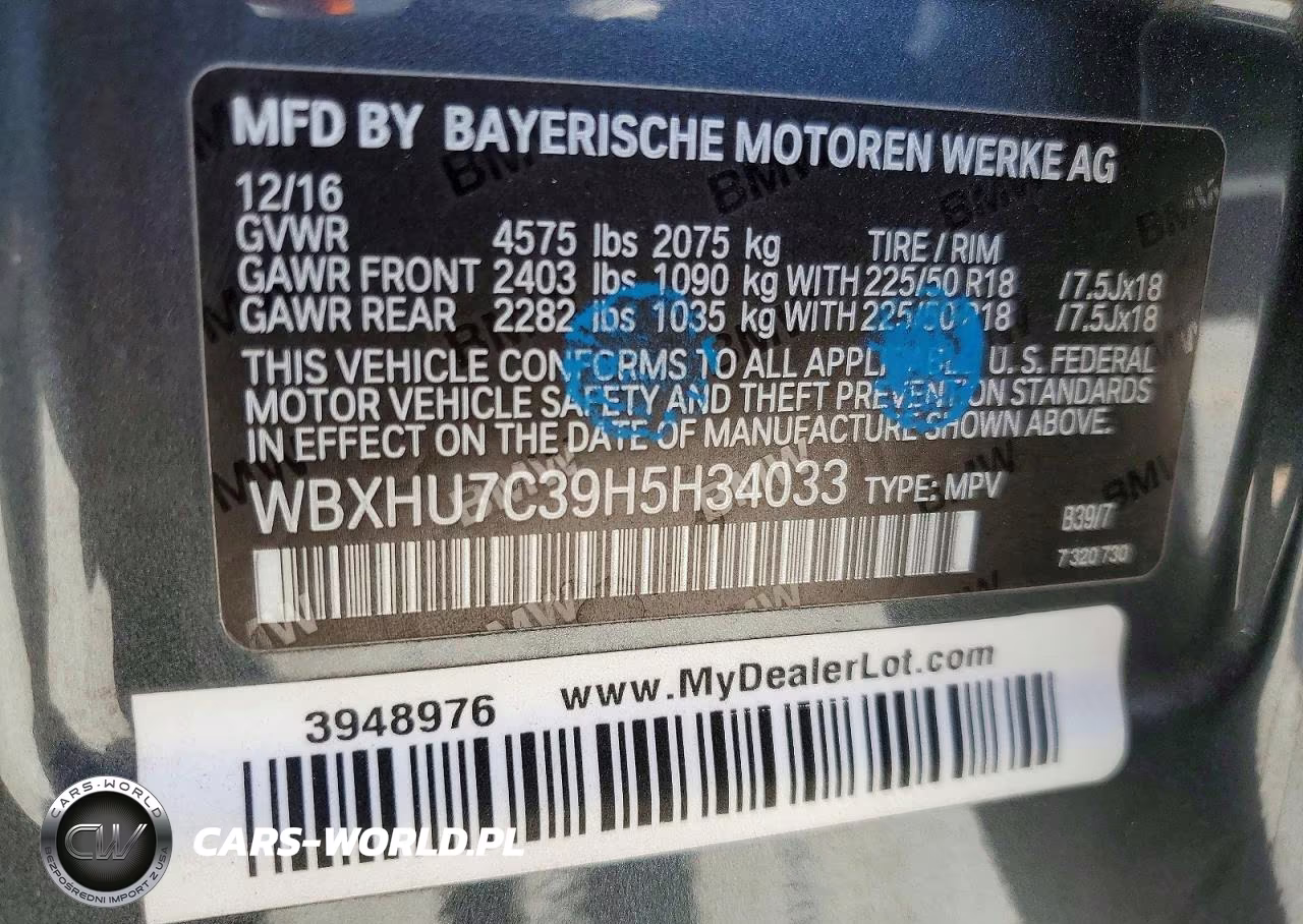 2017 BMW X1 Sdrive28I VIN:WBXHU7C39H5H34033 - 14