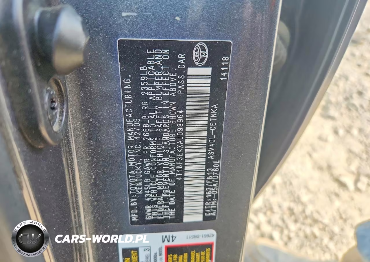 2010 Toyota Camry Le VIN:4T1BF3EKXAU098964 - 13