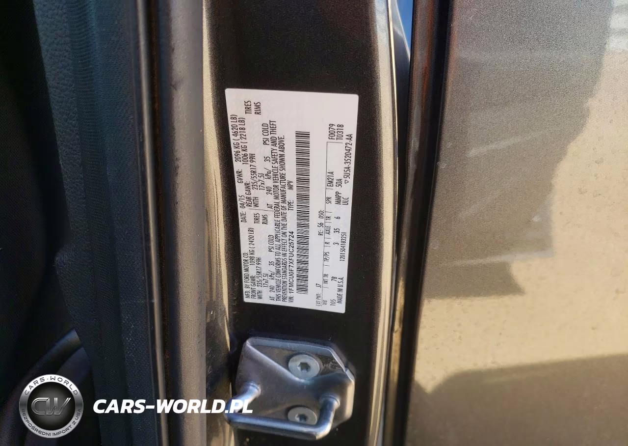2015 Ford Escape S VIN:1FMCU0F7XFUC25724 - 12
