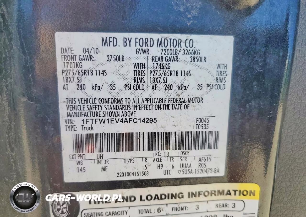 2010 Ford F150 Supercrew VIN:1FTFW1EV4AFC14295 - 12