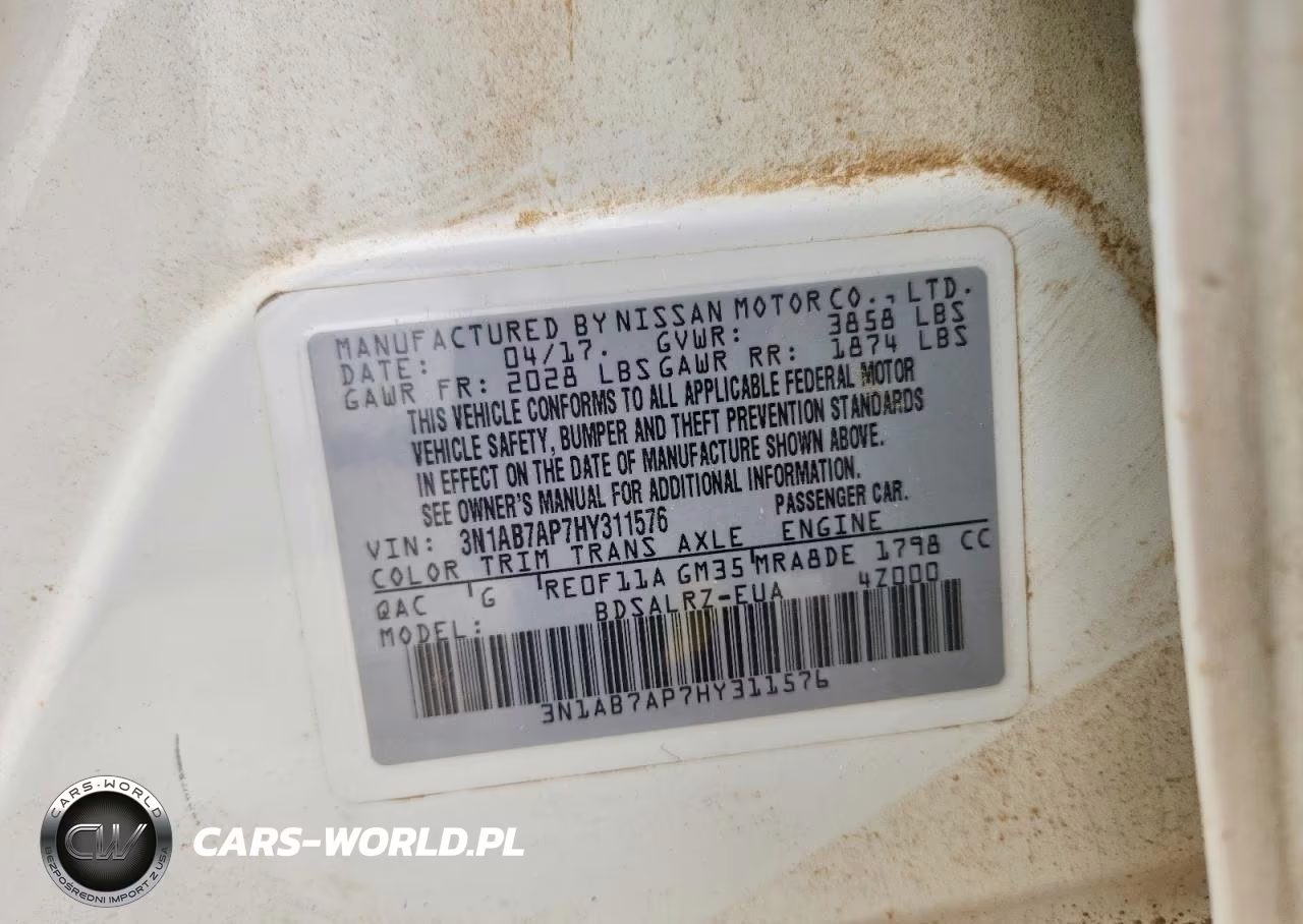 2017 Nissan Sentra Sr VIN:3N1AB7AP7HY311576 - 12