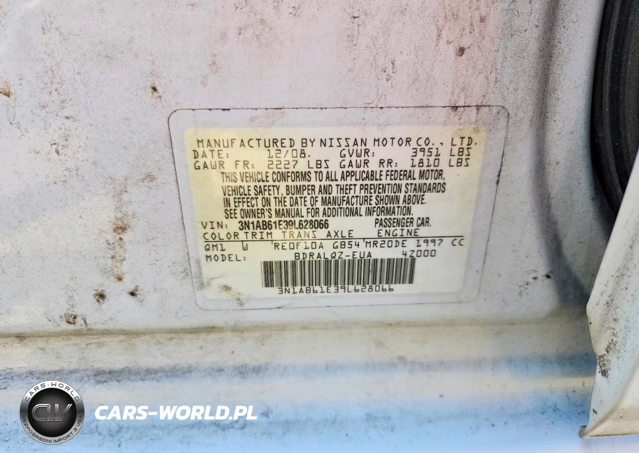 2009 Nissan Sentra 2.0 VIN:3N1AB61E39L628066 - 12