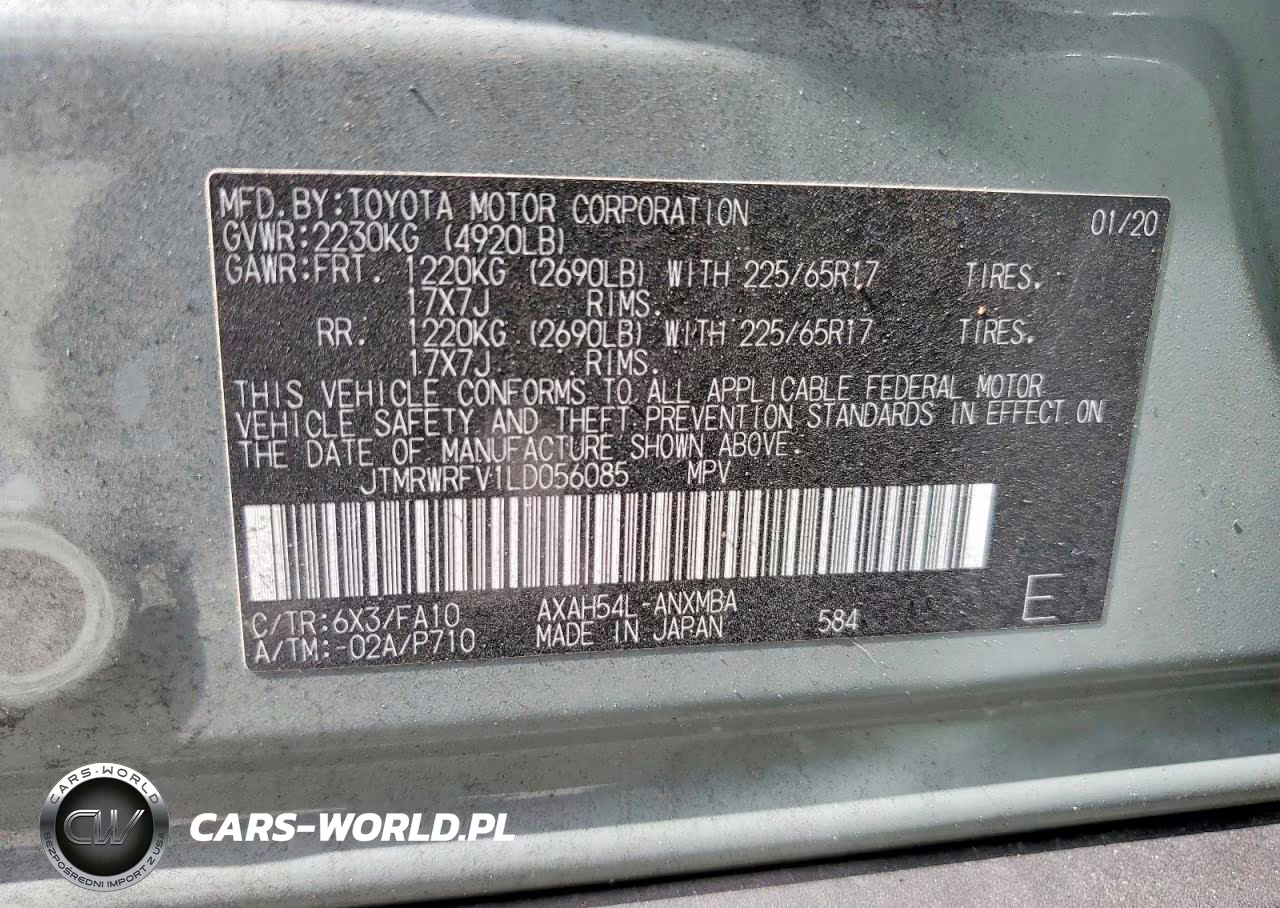 2020 Toyota Rav4 Hybrid Xle VIN:JTMRWRFV1LD056085 - 12