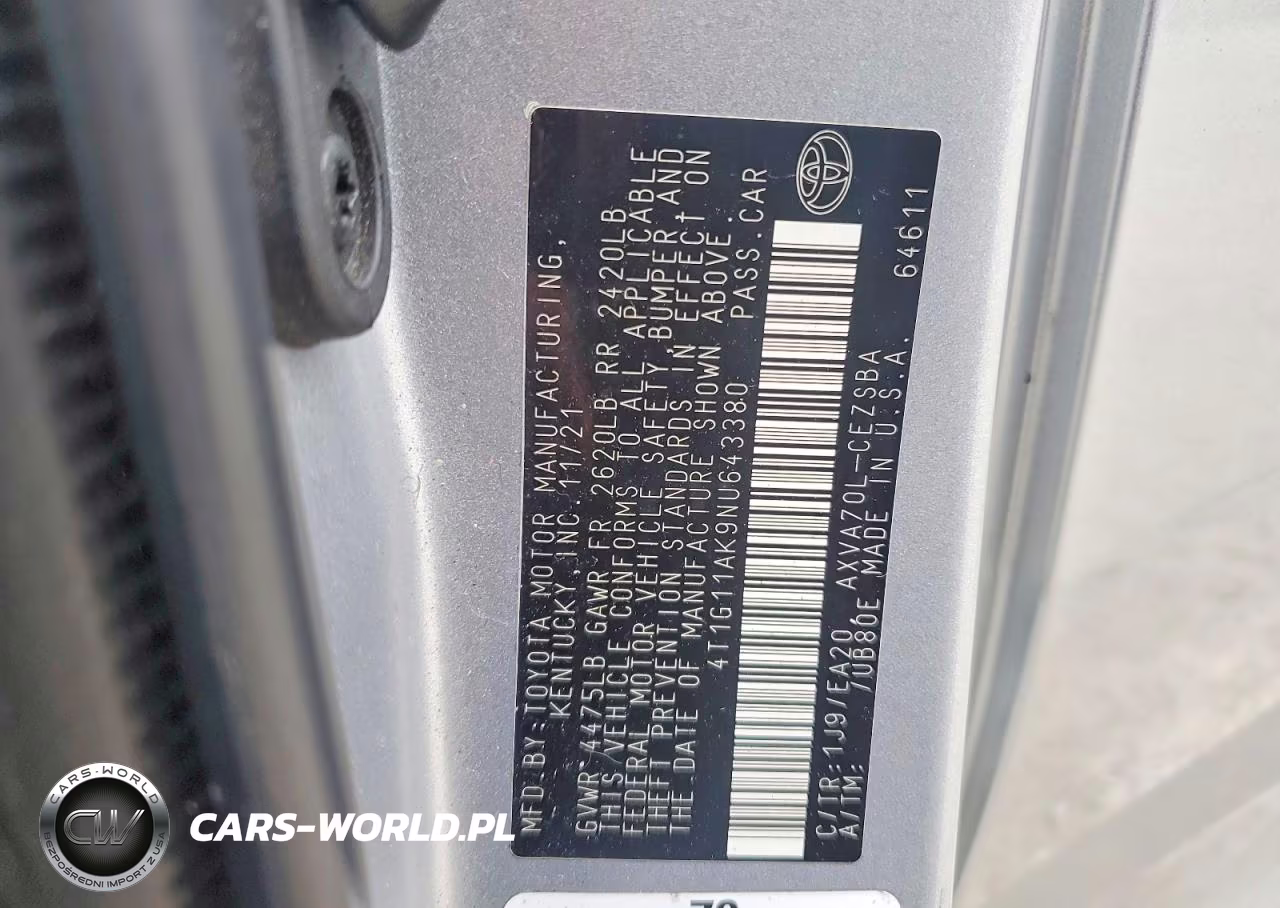 2022 Toyota Camry Se VIN:4T1G11AK9NU643380 - 12