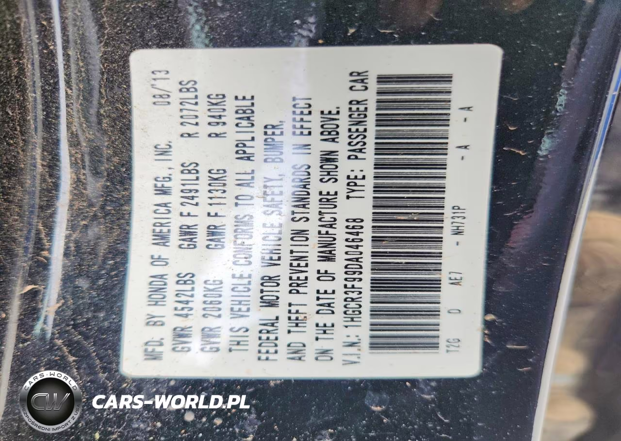 2013 Honda Accord Touring VIN:1HGCR3F99DA046468 - 13
