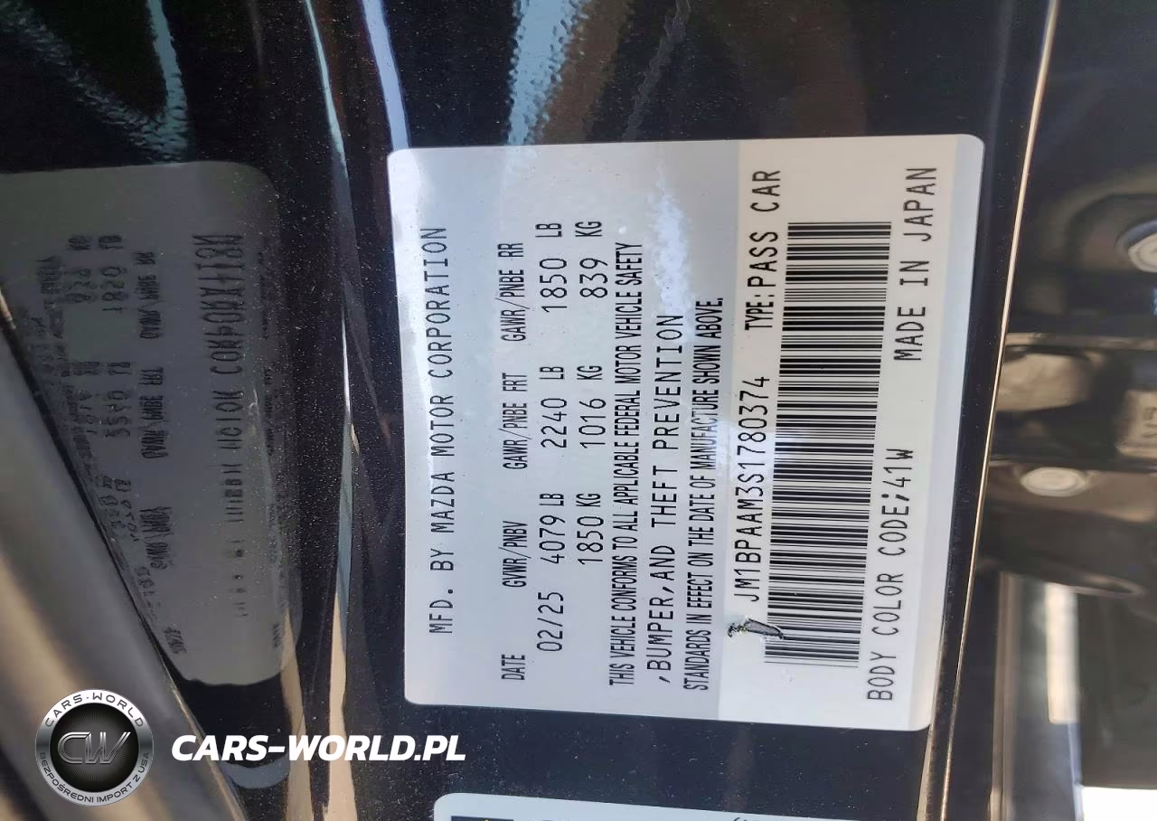 2025 Mazda 3 VIN:JM1BPAAM3S1780374 - 12
