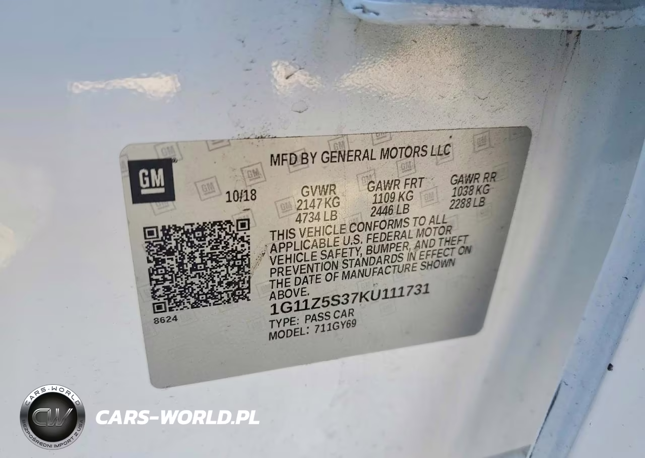 2019 Chevrolet Impala Lt VIN:1G11Z5S37KU111731 - 13