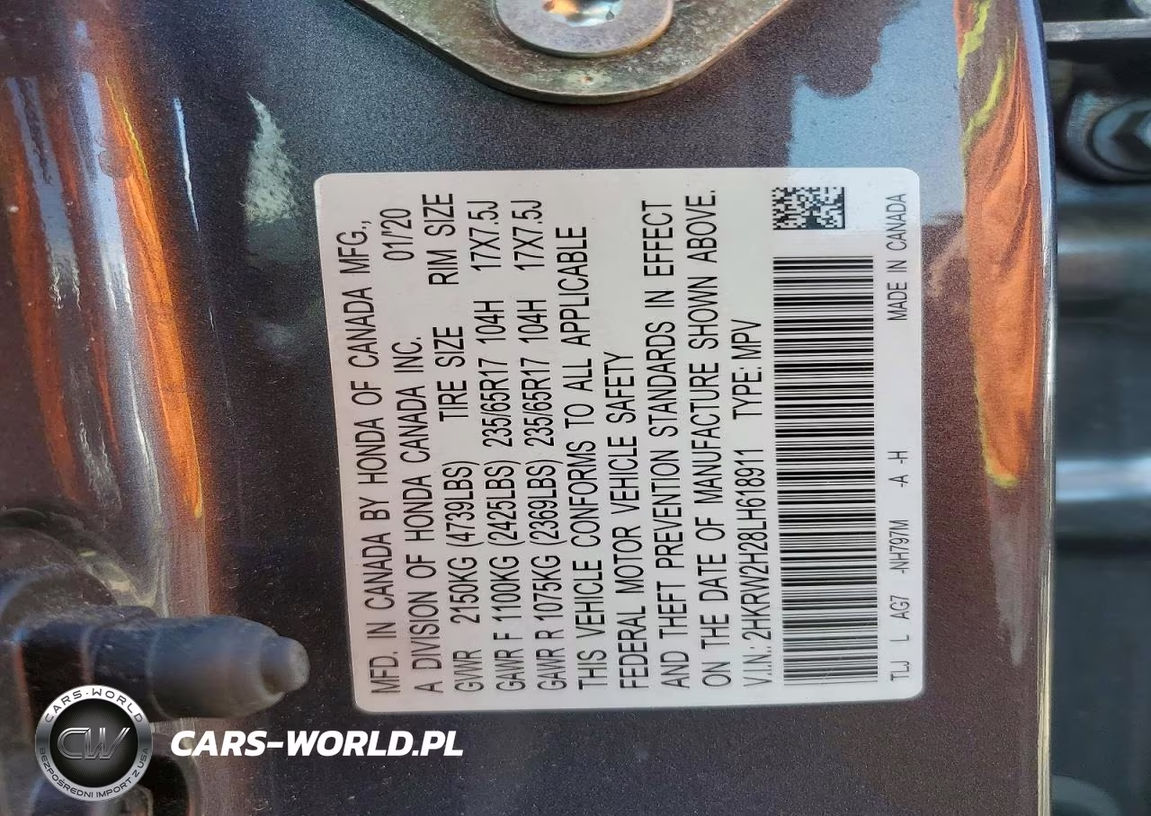 2020 Honda Cr-V Lx VIN:2HKRW2H28LH618911 - 14
