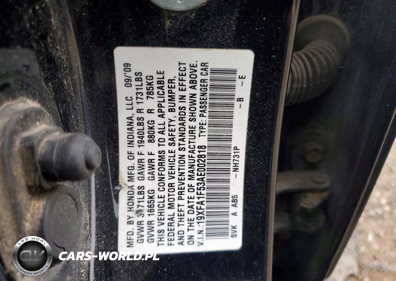 2010 Honda Civic Lx VIN:19XFA1F53AE002818 - 12