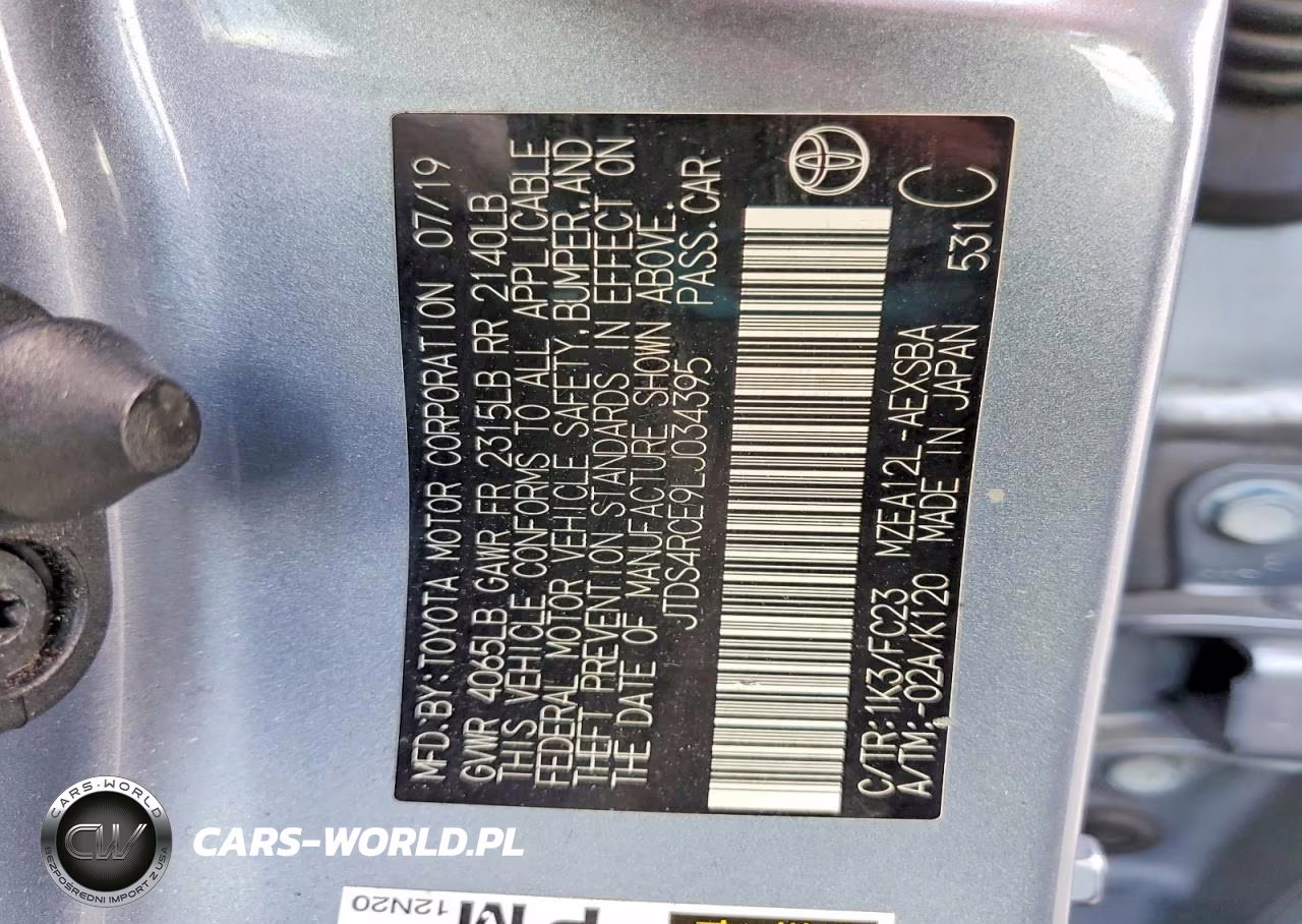 2020 Toyota Corolla Se VIN:JTDS4RCE9LJ034395 - 12