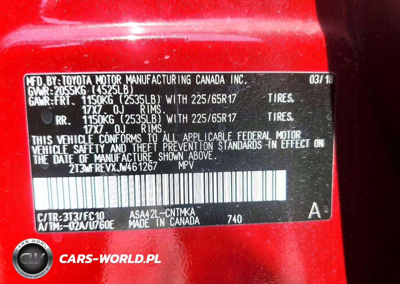 2018 Toyota Rav4 Xle VIN:2T3WFREVXJW461267 - 13