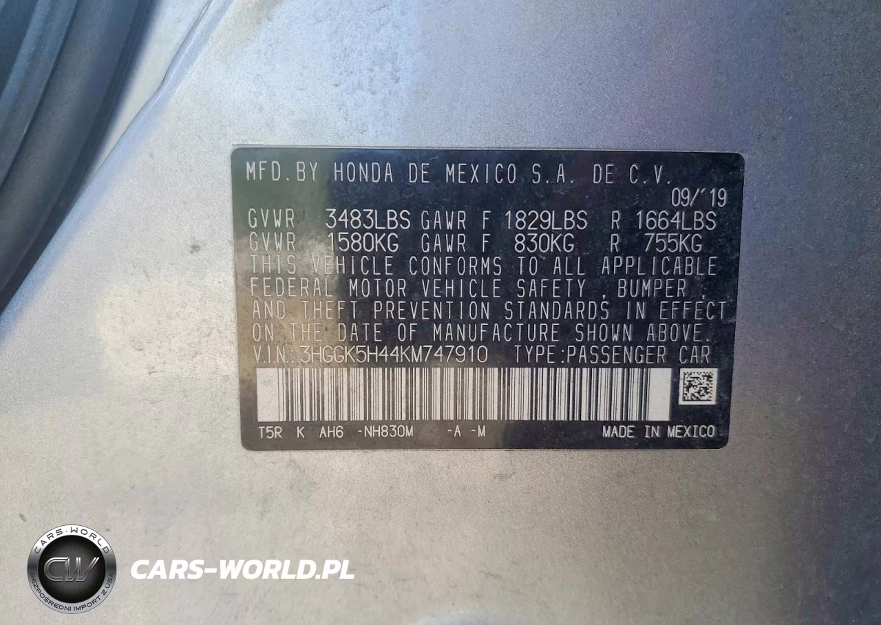 2019 Honda Fit Lx VIN:3HGGK5H44KM747910 - 12