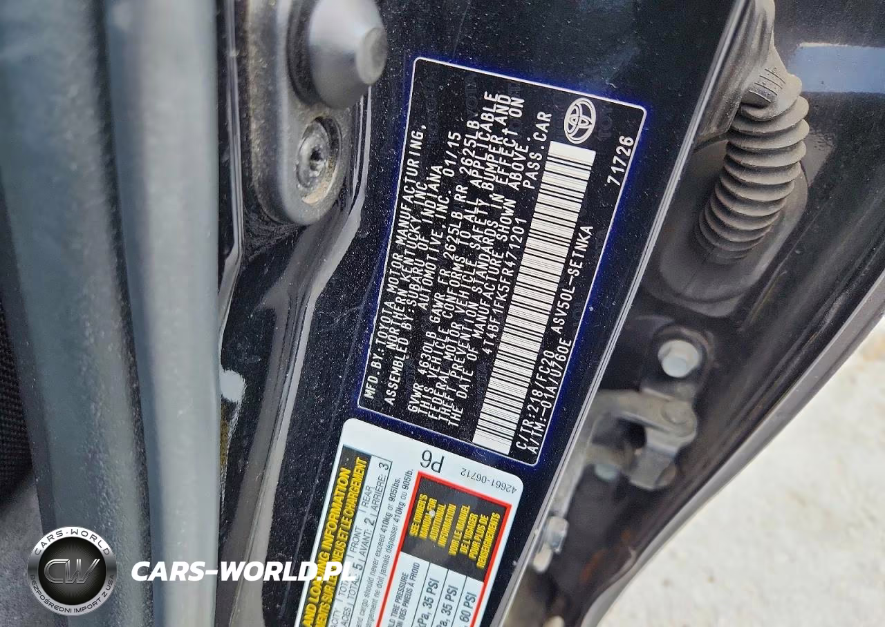 2015 Toyota Camry Le VIN:4T4BF1FK5FR471201 - 12