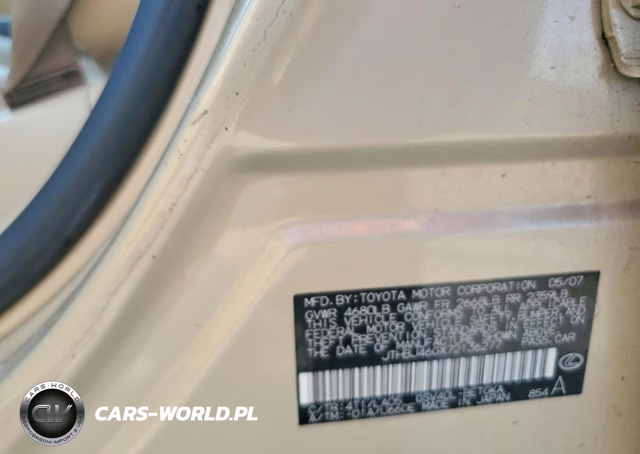 2007 Lexus Es 350 VIN:JTHBJ46GX72136277 - 13