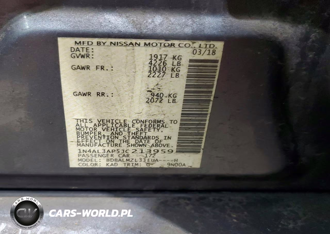 2018 Nissan Altima 2.5 Sv VIN:1N4AL3AP5JC213959 - 12