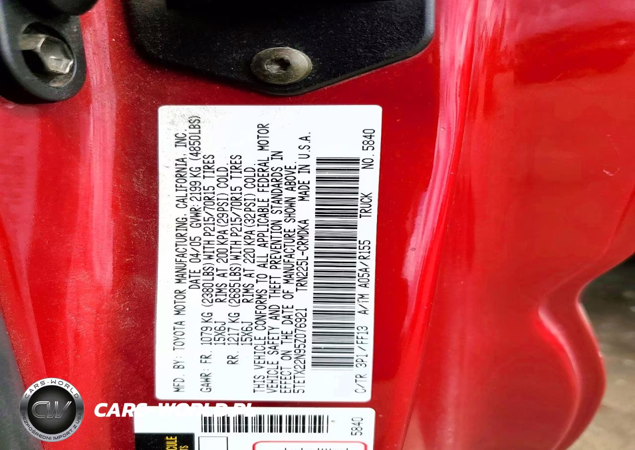 2005 Toyota Tacoma Access Cab VIN:5TETX22N95Z076921 - 12