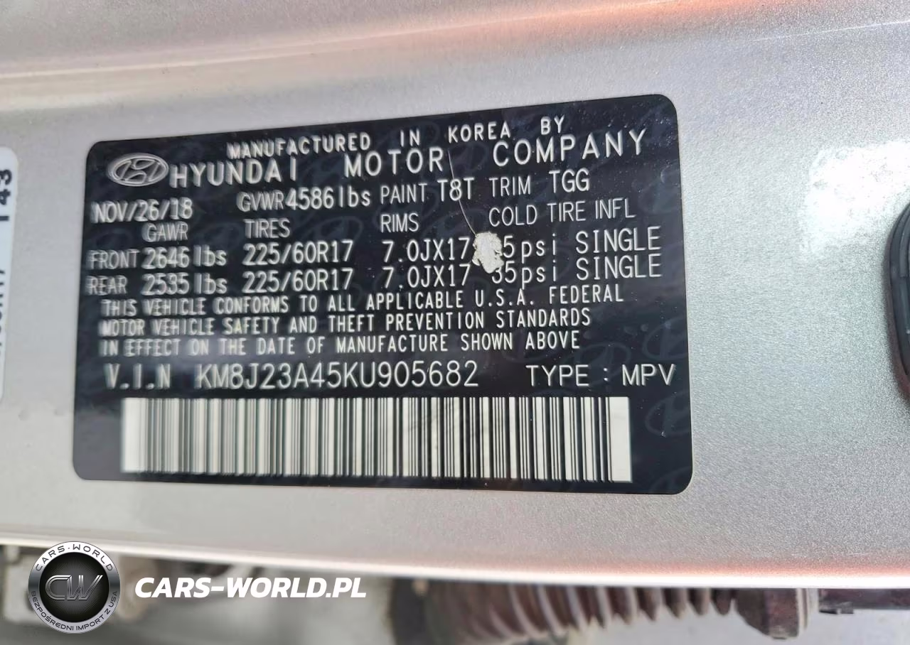 2019 Hyundai Tucson Se VIN:KM8J23A45KU905682 - 14