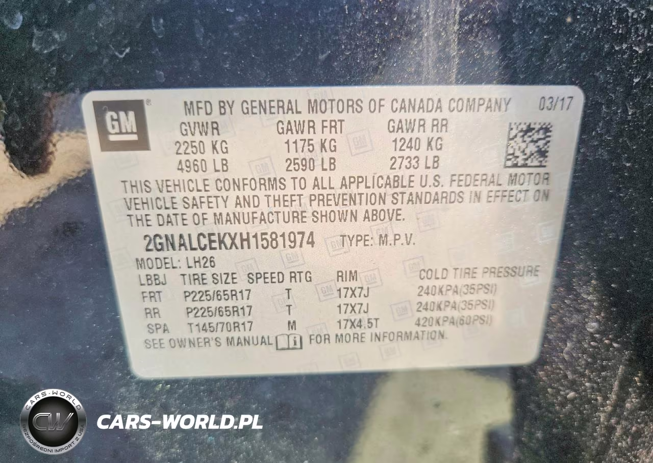 2017 Chevrolet Equinox Lt VIN:2GNALCEKXH1581974 - 13