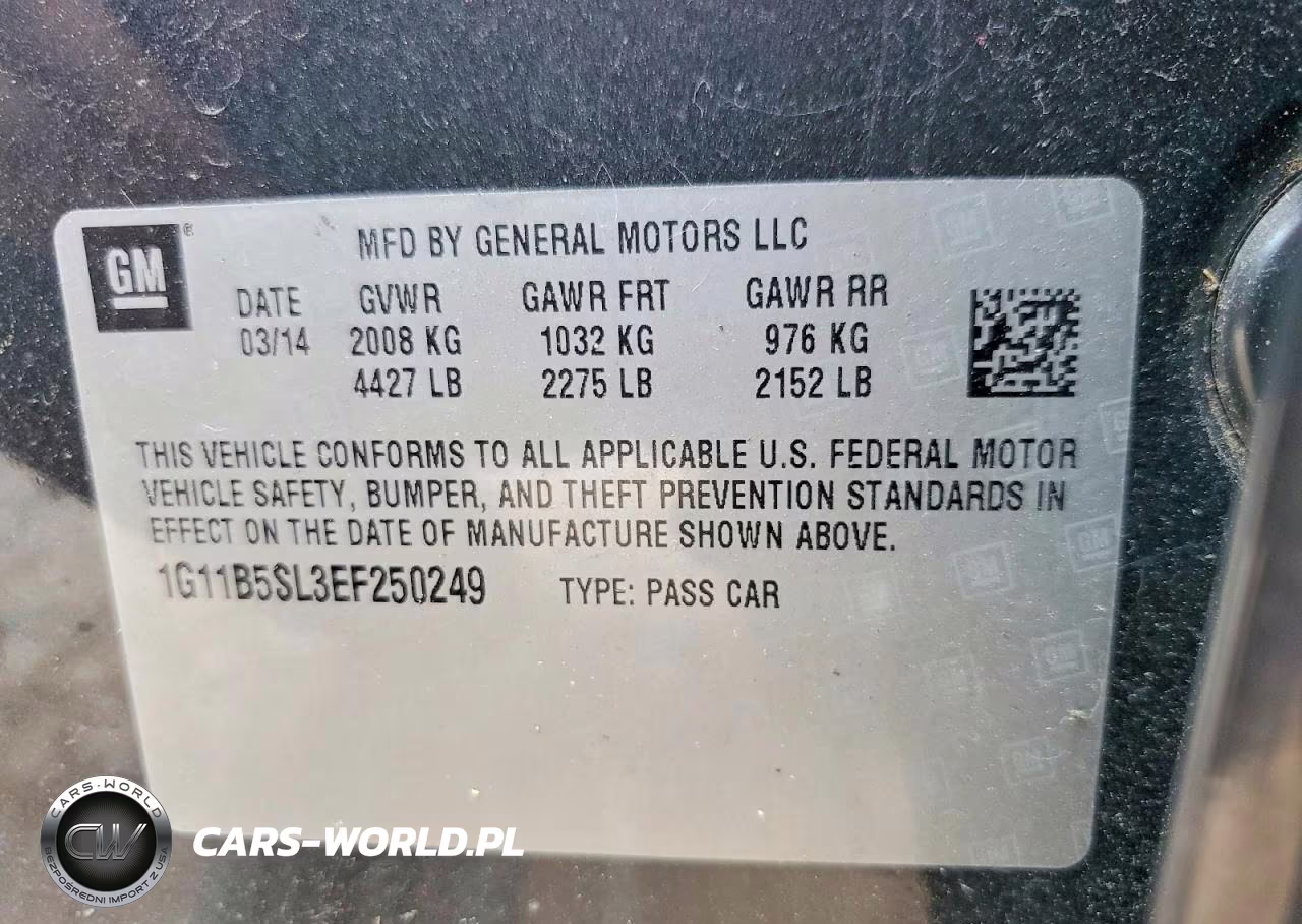 2014 Chevrolet Malibu Ls VIN:1G11B5SL3EF250249 - 12