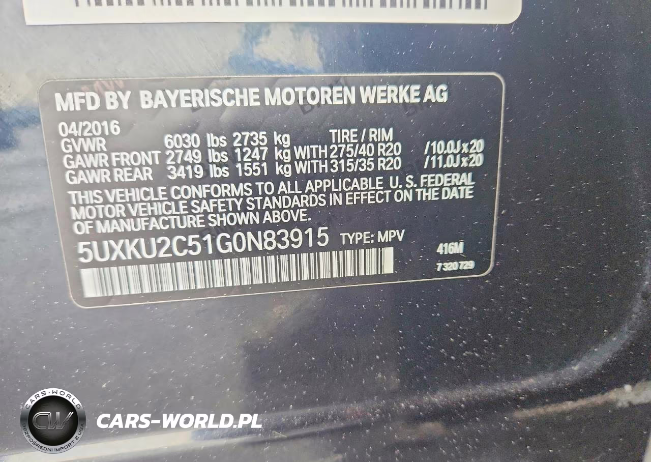 2016 BMW X6 xDrive35I VIN:5UXKU2C51G0N83915 - 12