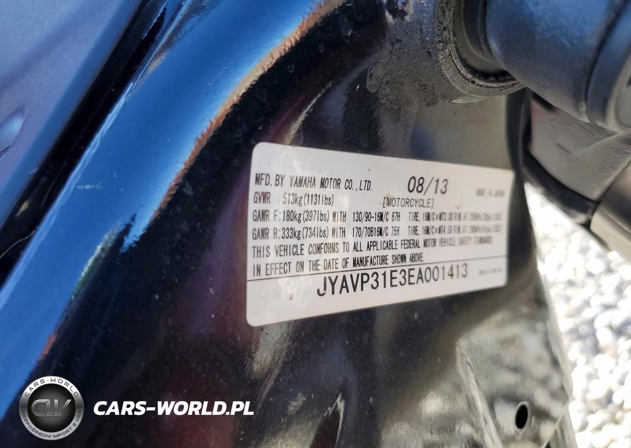 2014 Yamaha Xvs1300 A VIN:JYAVP31E3EA001413 - 9