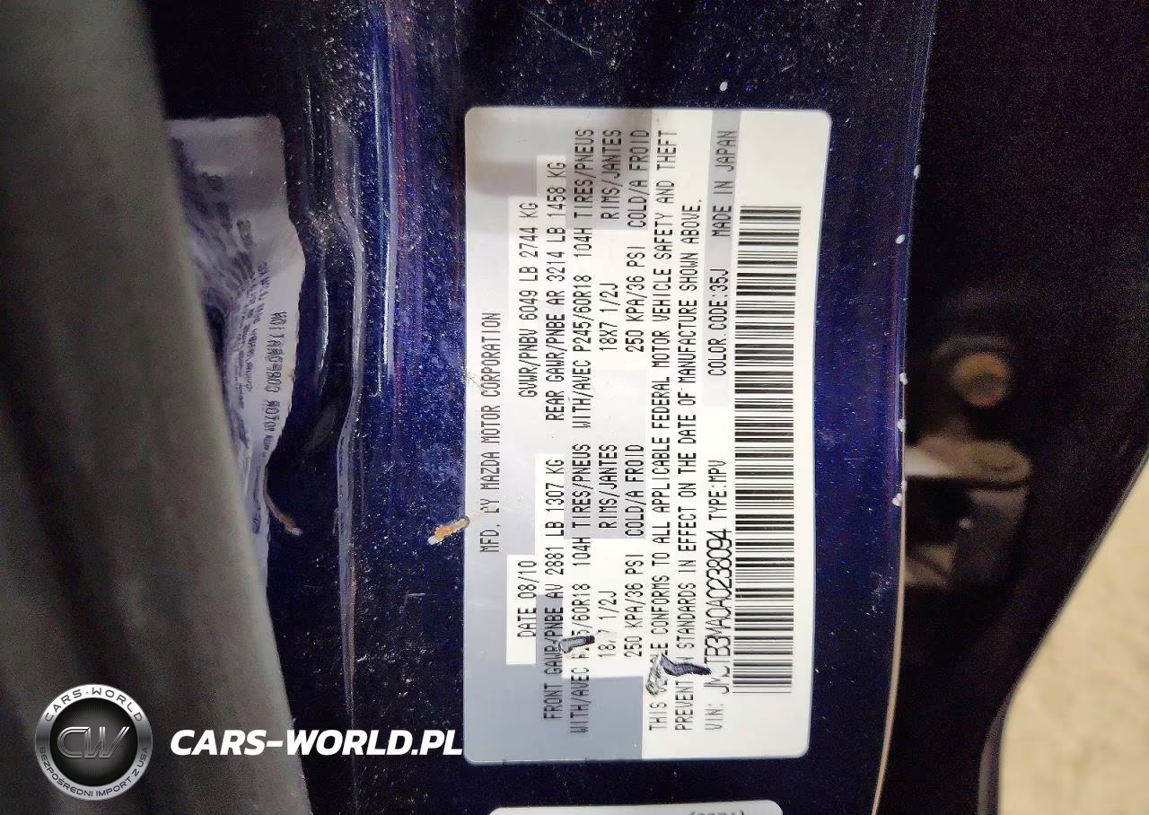 2010 Mazda Cx-9 VIN:JM3TB3MA0A0238094 - 13