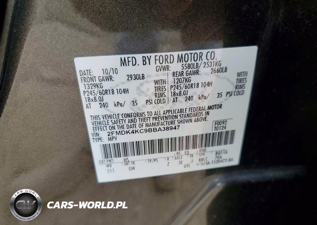 2011 Ford Edge Limited VIN:2FMDK4KC9BBA38947 - 12