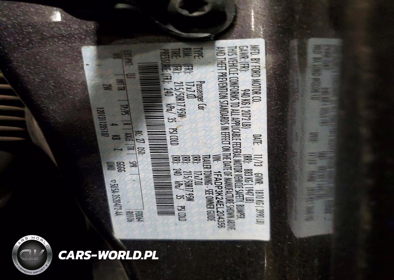 2014 Ford Focus Se VIN:1FADP3K24EL204356 - 14