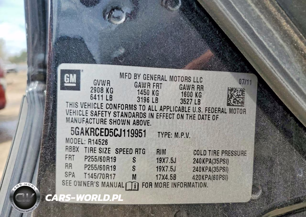 2012 Buick Enclave VIN:5GAKRCED5CJ119951 - 13