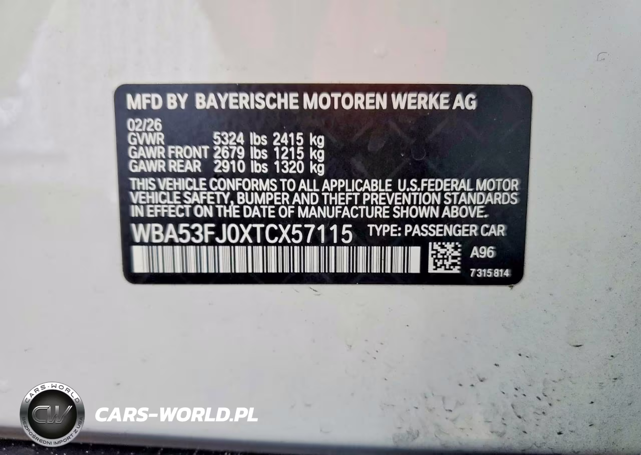 2026 B M W 5 Series 4D Sedan 530I xDrive Msport VIN:WBA53FJ0XTCX57115 - 12