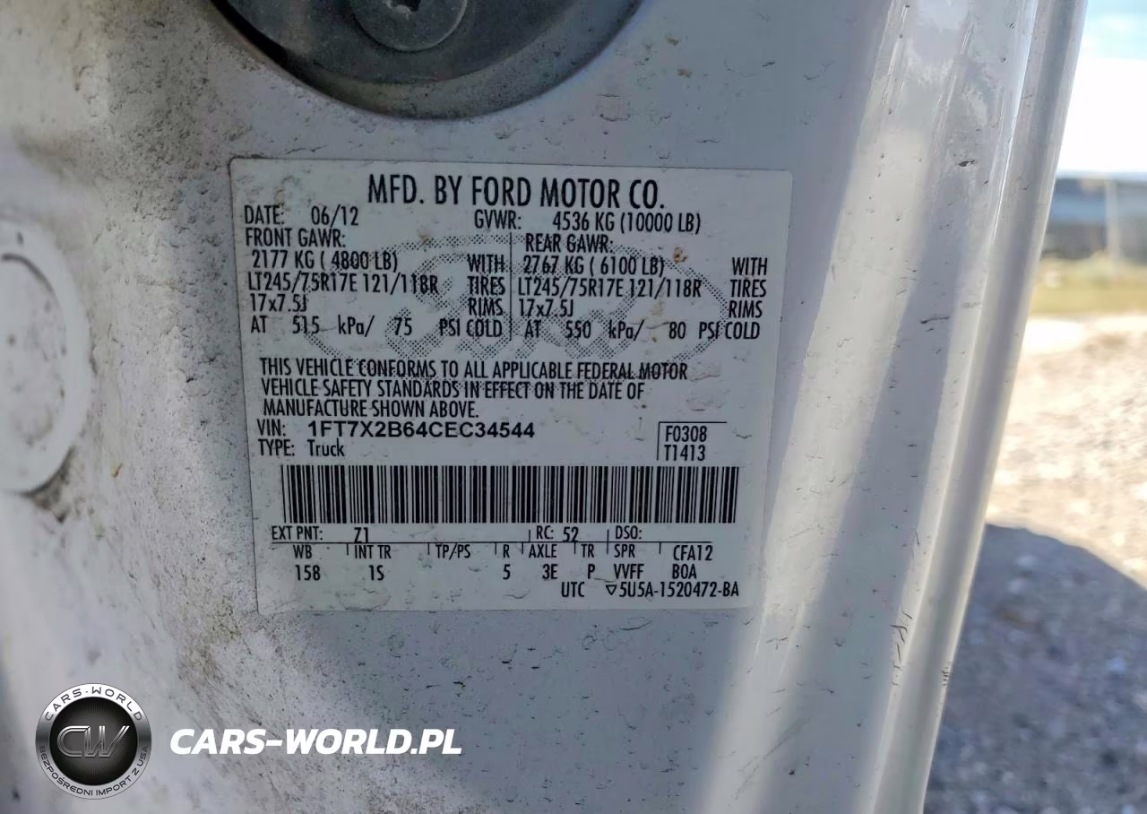 2012 Ford F250 Super Duty VIN:1FT7X2B64CEC34544 - 14