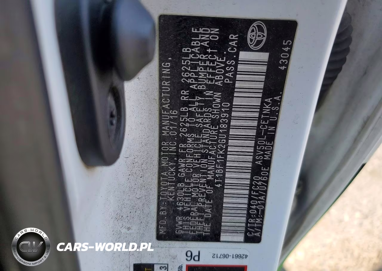 2016 Toyota Camry Le VIN:4T1BF1FK2GU183910 - 12