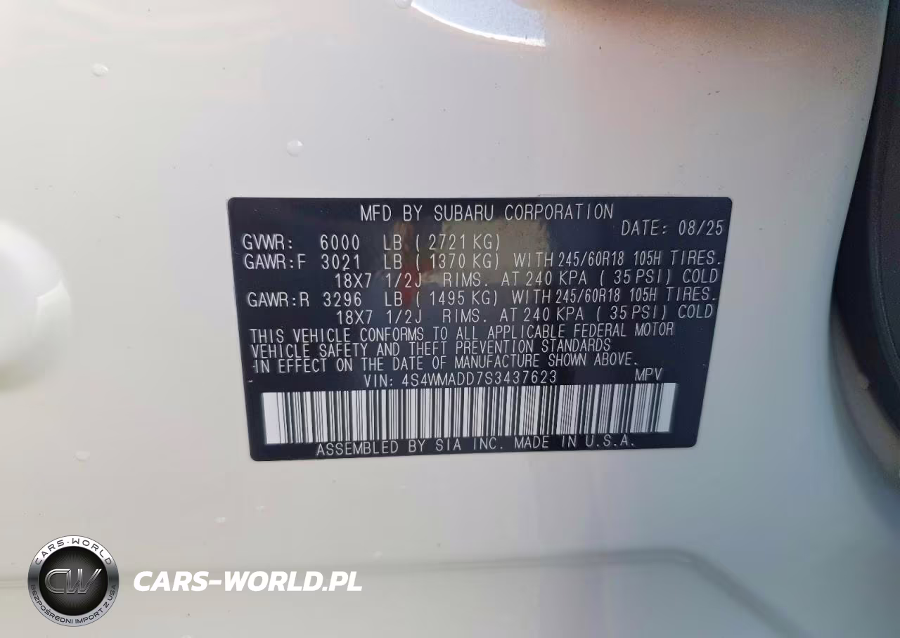 2025 Subaru Ascent Premium VIN:4S4WMADD7S3437623 - 14