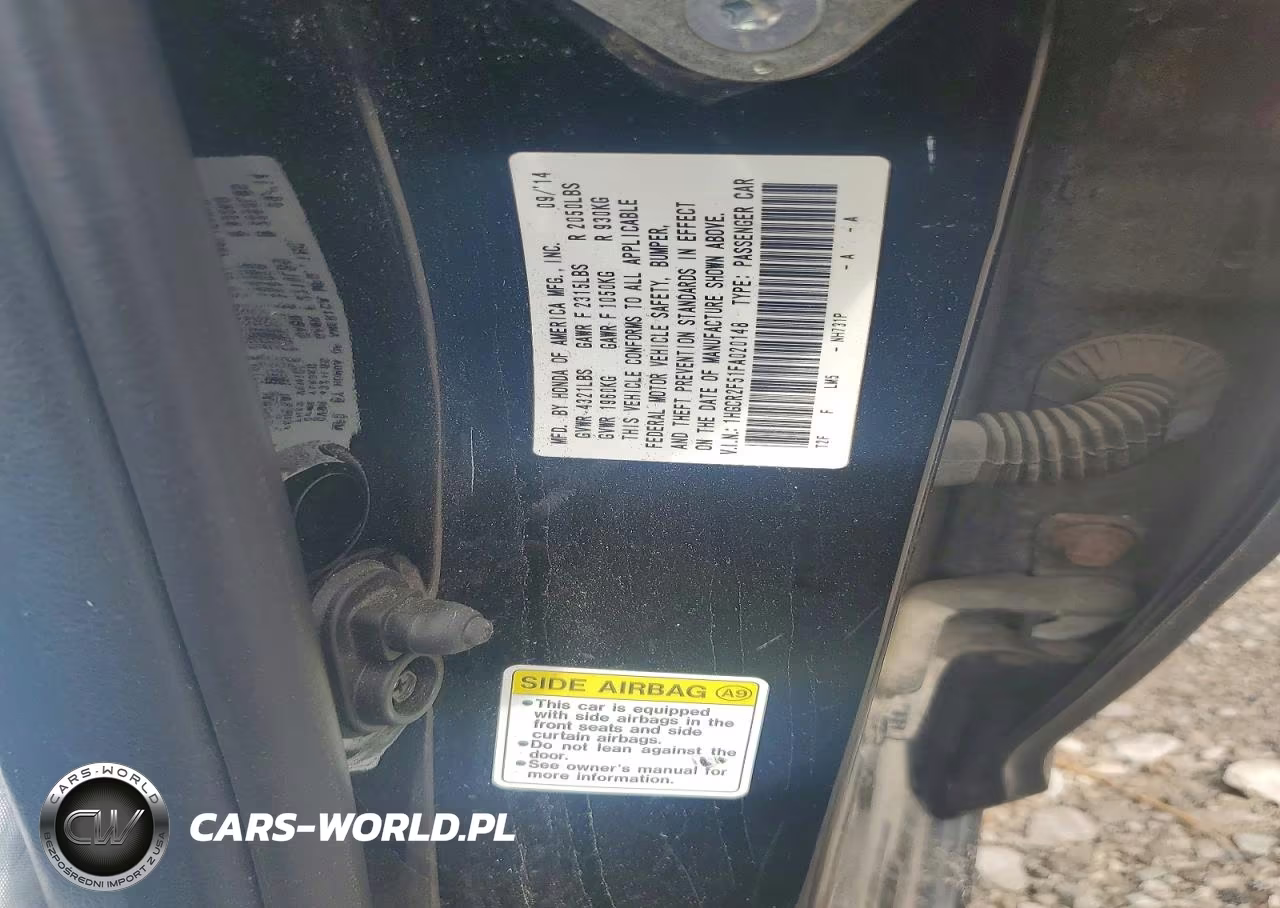 2015 Honda Accord Sport VIN:1HGCR2F51FA020148 - 12