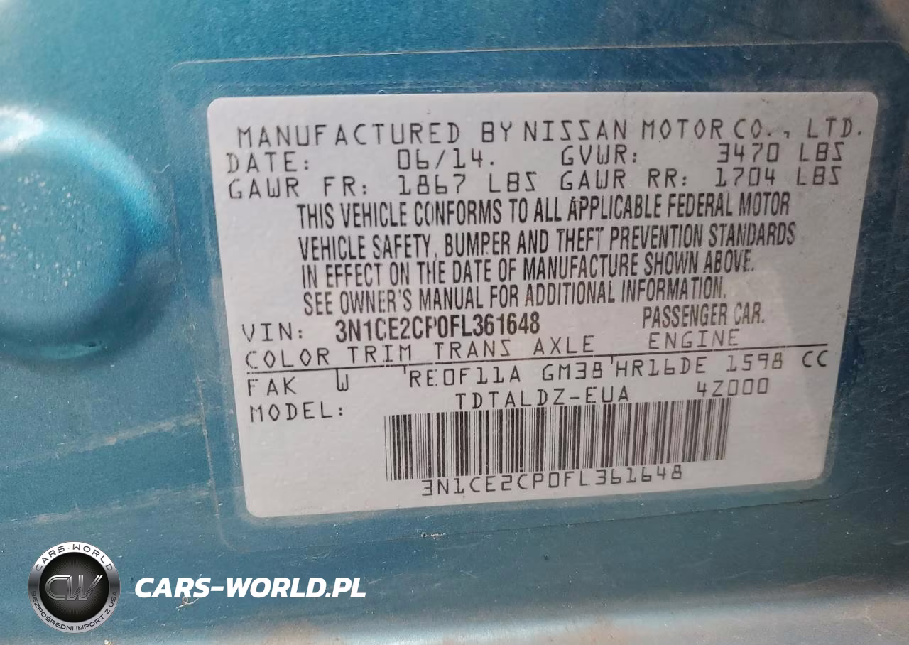2015 Nissan Versa Note S VIN:3N1CE2CP0FL361648 - 12